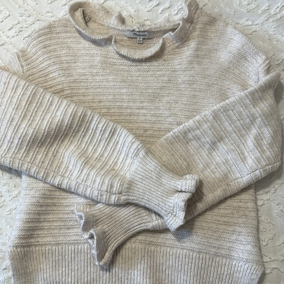 Madewell Women's Wool Blend Mock Ruffle Neck Sweater Top Size Medium - Picture 8 of 8